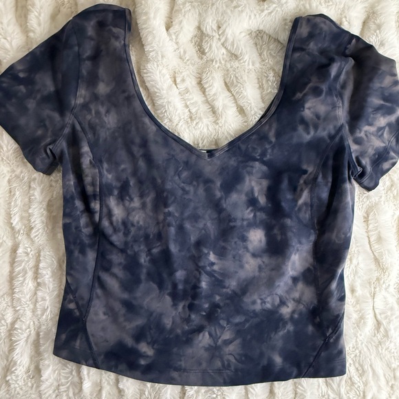 Lululemon Align T-shirt Diamond Dye Lunar Rock True Navy sz 8 - Picture 3 of 4